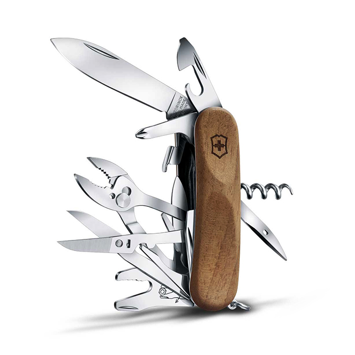 Армейский нож EvoWood S557 от Victorinox 19 в 1 с деревянной рукоятью