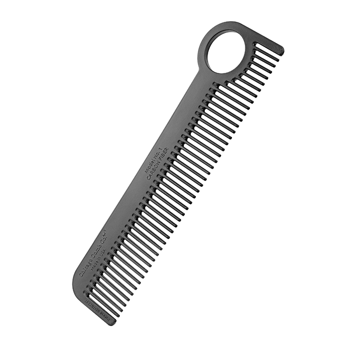 Карбоновая расческа Chicago Comb №1 с чехлом из натуральной кожи