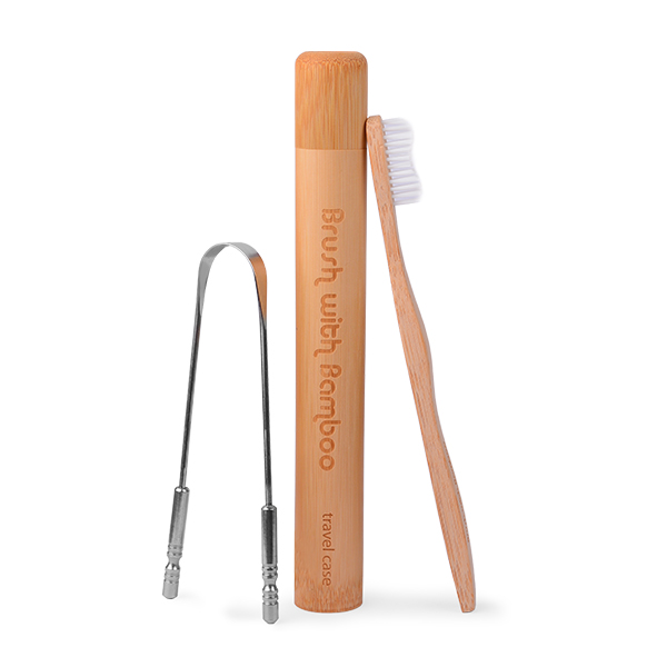 Эконабор для ухода за полостью рта в бамбуковом кейсе Brush with Bamboo