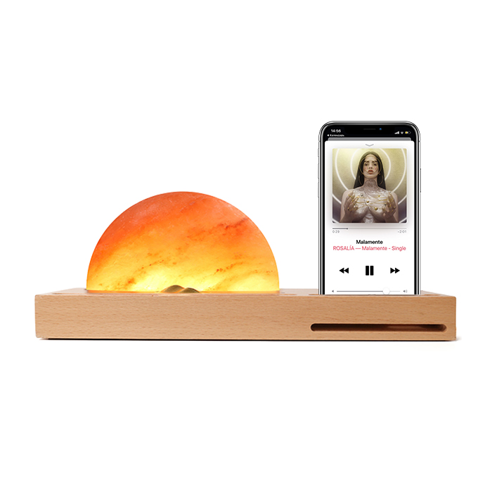 Светильник HomeTree East Sunrise c платформой беспроводной зарядки и резонансным динамиком для смартфона
