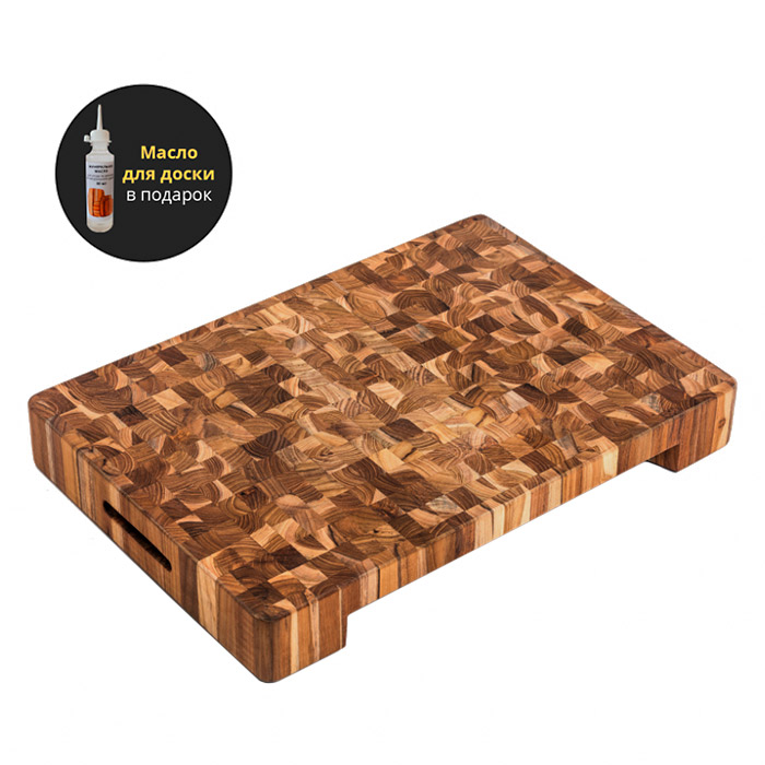Торцевая разделочная доска Teakhaus Butcher Block из отборной древесины тика
