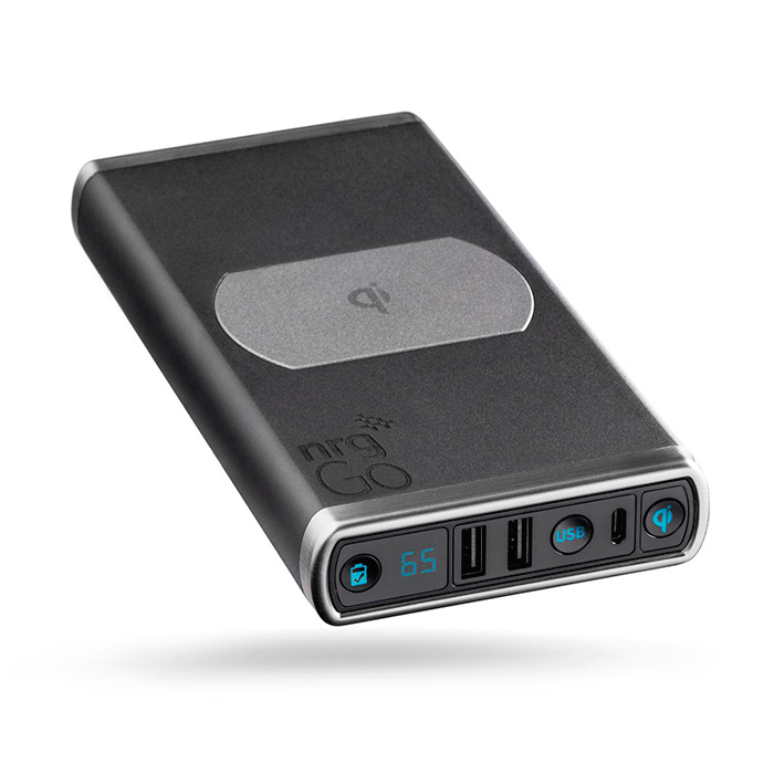 Пауэрбанк NrgGO Slim 25 600 мАч с платформой беспроводной зарядки