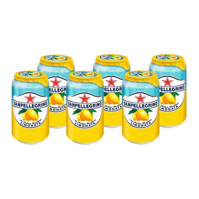 Натуральные газированные напитки Sanpellegrino: набор из 6 банок по 0,33 л