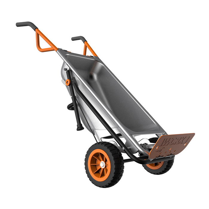 Садовая тележка WORX WG050 с системой погрузки Aerocart и набором аксессуаров для перевозки крупногабаритных предметов