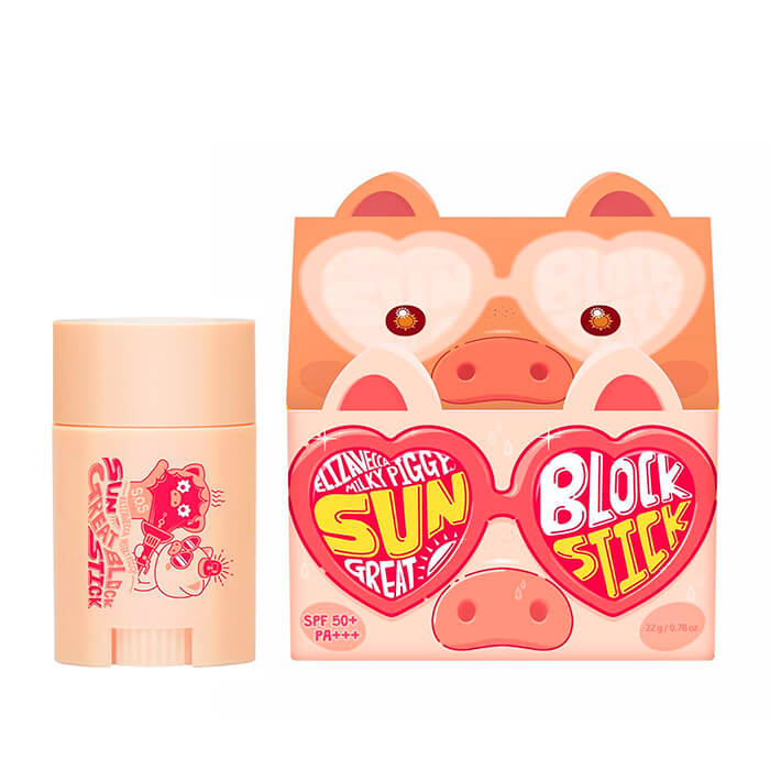 Влагостойкий солнцезащитный стик Elizavecca Milky Piggy с натуральными ингредиентами SPF 50+ для лица и всего тела