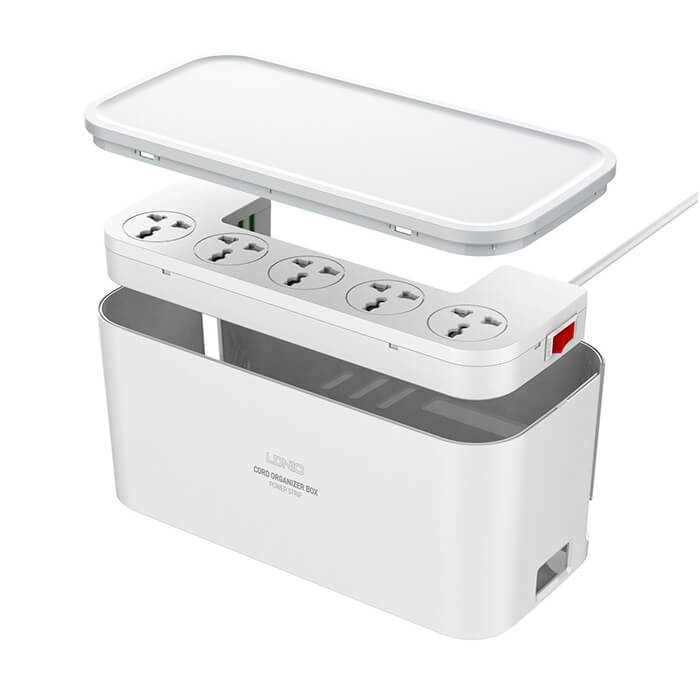 Сетевой фильтр LDNIO SC5309 с универсальными розетками и защитной крышкой