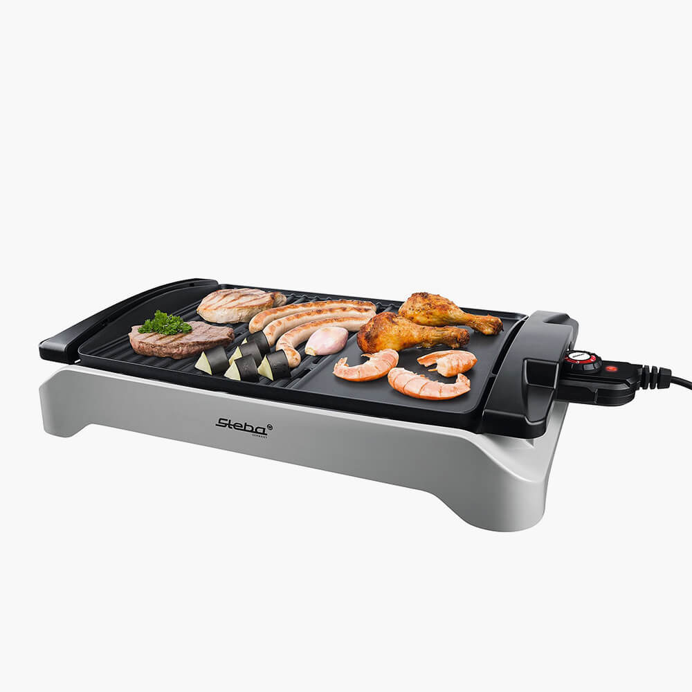 Немецкий электрогриль-барбекю Steba VG 101 BBQ с 5 режимами и комбинированной пластиной с антипригарным покрытием