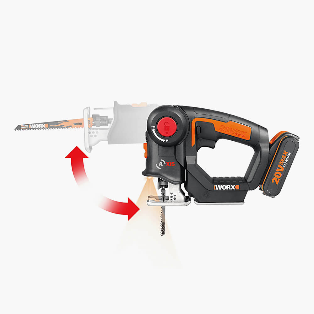Многофункциональная аккумуляторная пила WORX Axis WX550 для дерева, пластика и металла