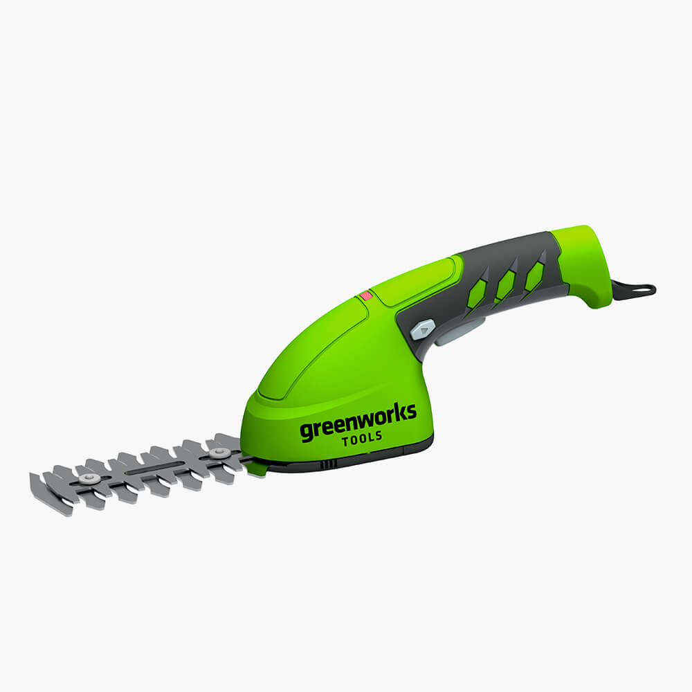 Мощные аккумуляторные ножницы Greenworks G7,2GS с насадками для стрижки травы и кустарников