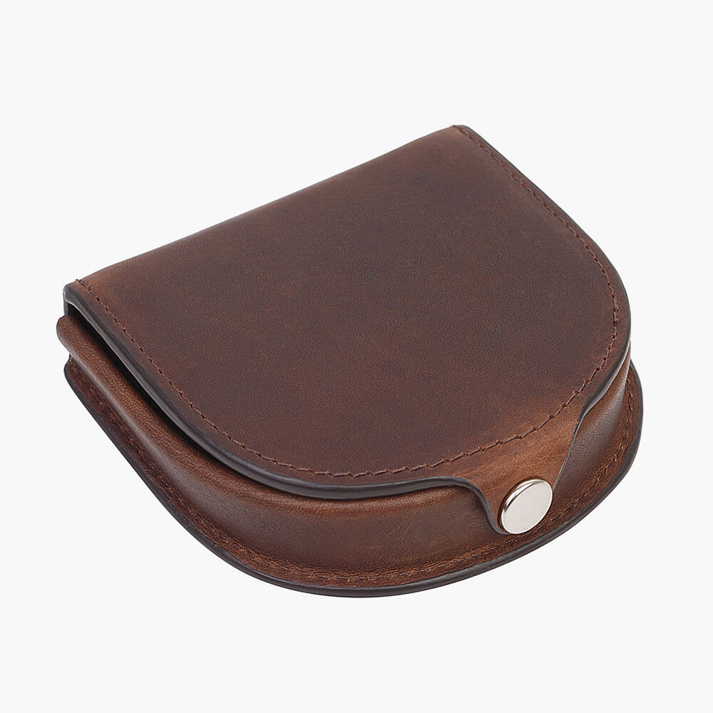 Монетница ручной работы Klondike 1896 Dawson из плотной кожи выделки Horween