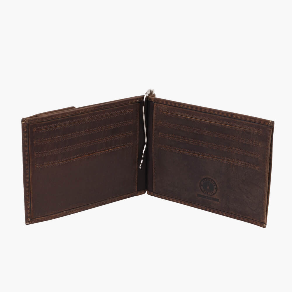 Бумажник ручной работы Klondike 1896 Yukon из воловьей кожи выделки Horween со складным зажимом для купюр и картхолдером