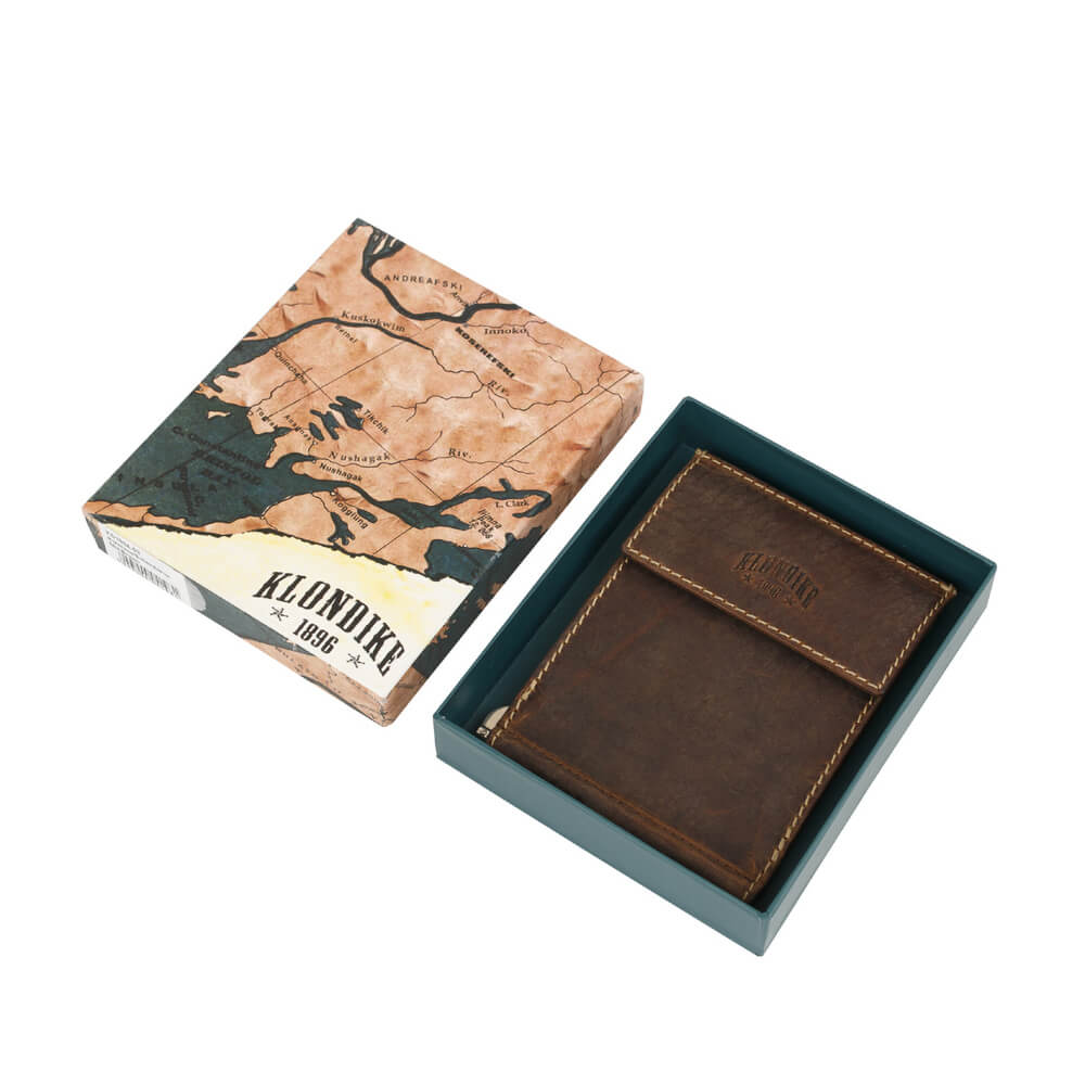 Бумажник ручной работы Klondike 1896 Yukon из воловьей кожи выделки Horween со складным зажимом для купюр и картхолдером
