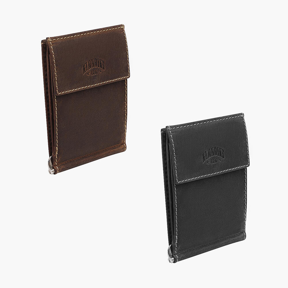 Бумажник ручной работы Klondike 1896 Yukon из воловьей кожи выделки Horween со складным зажимом для купюр и картхолдером