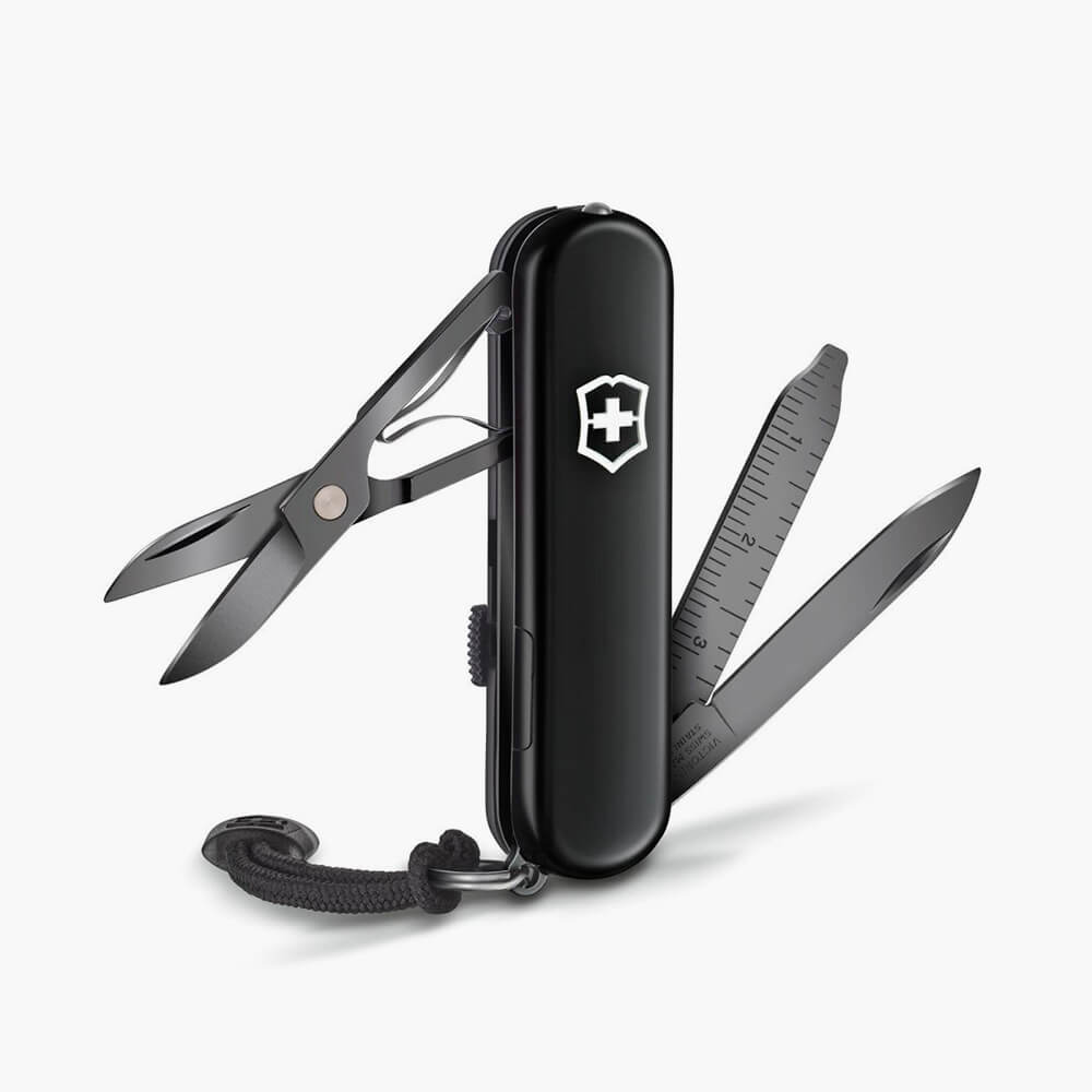 Швейцарский складной нож-брелок Victorinox Signature Lite с 7 инструментами в лимитированном исполнении Onyx Black