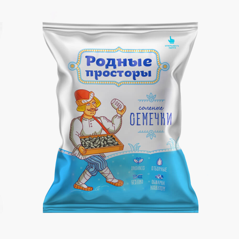Отборные семечки воздушной обжарки «Родные просторы» с морской солью, 90 г