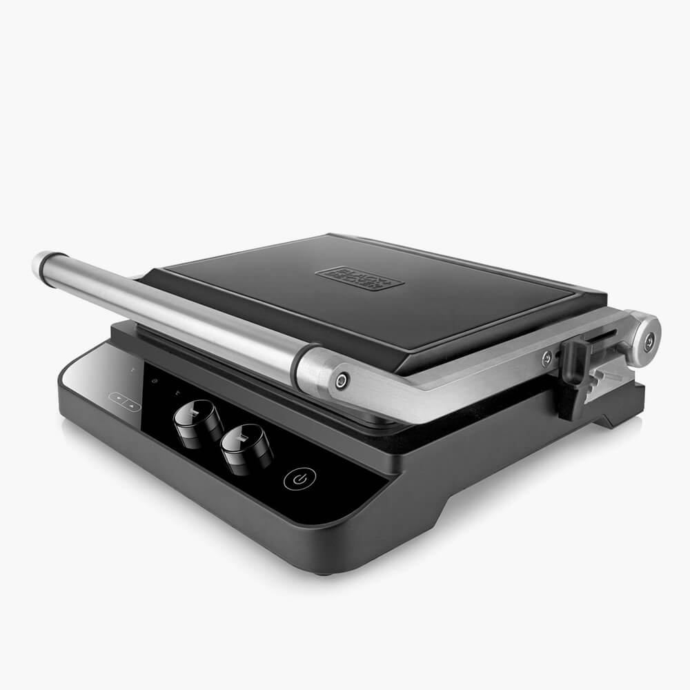 Контактный электрогриль Black+Decker BXGR2000E с двухзонной регулировкой температуры и шарниром Float Lid