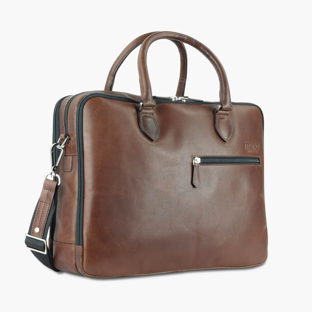 Мужской дизайнерский портфель ручной работы Mano Don Valentino из кожи буйвола