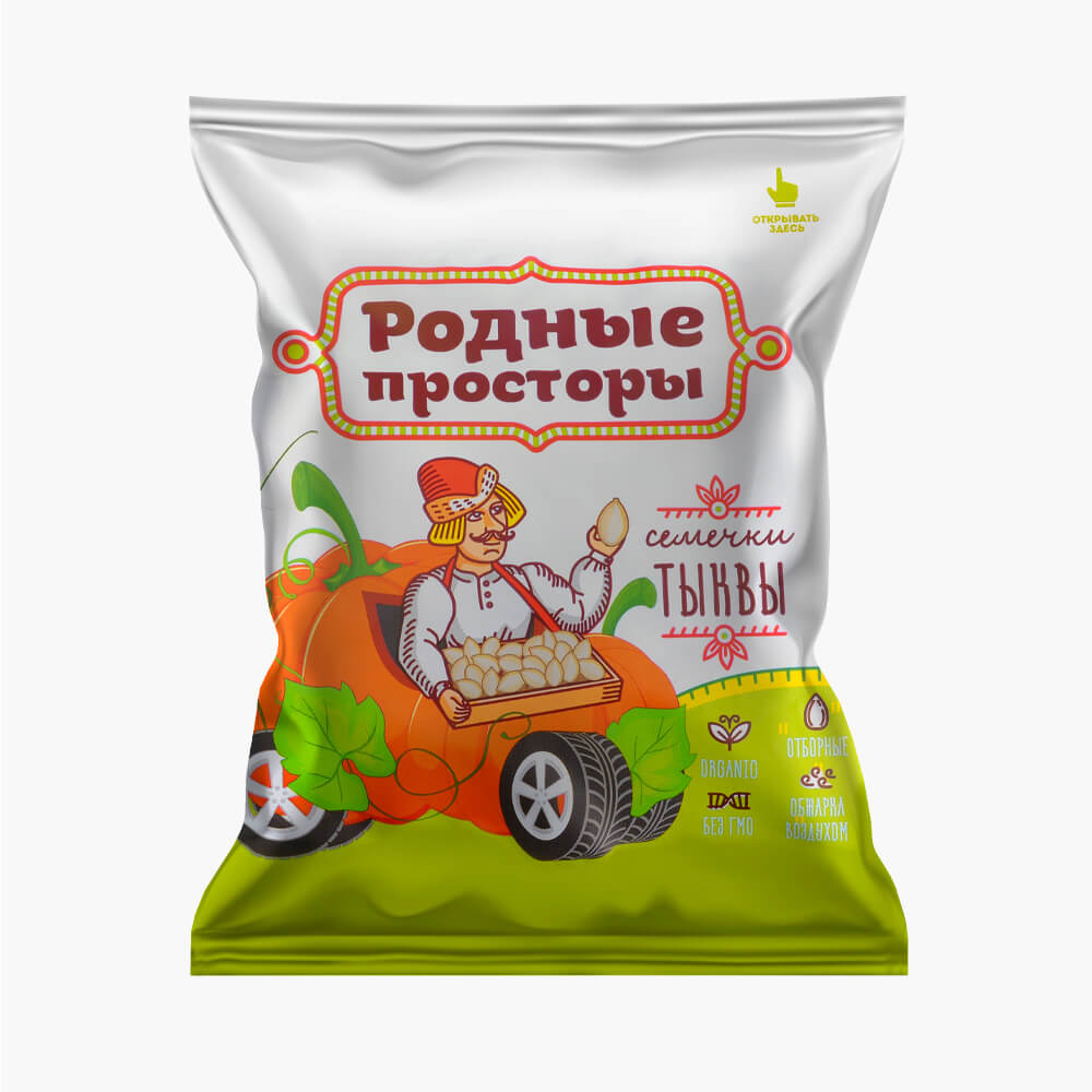 Отборные тыквенные семечки воздушной обжарки «Родные просторы» с солью, 40 г