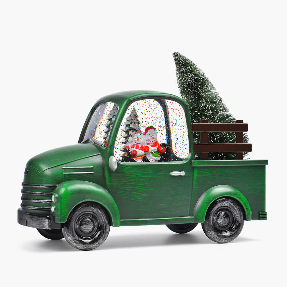 Новогодний музыкальный светильник с эффектом снегопада Snow Lantern Truck