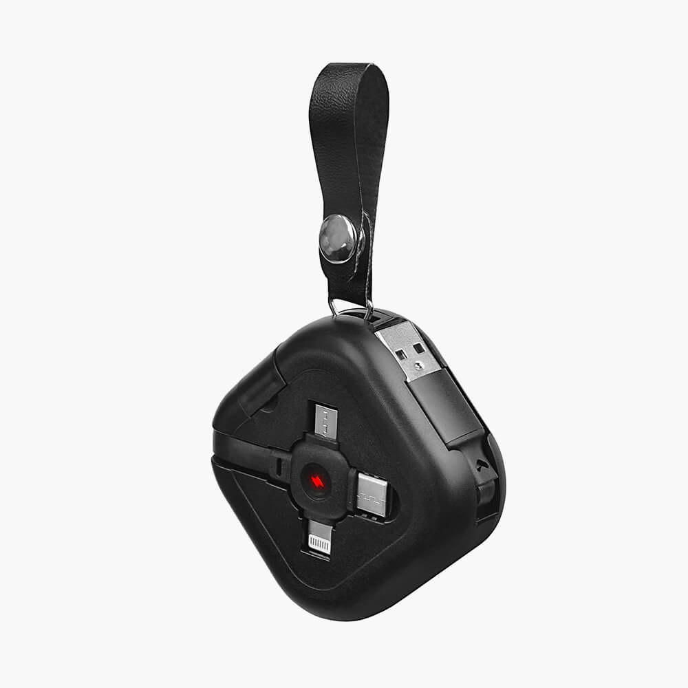 Кабель 3 в 1 Trident PRO в футляре-катушке c подставкой для смартфона, 1 м