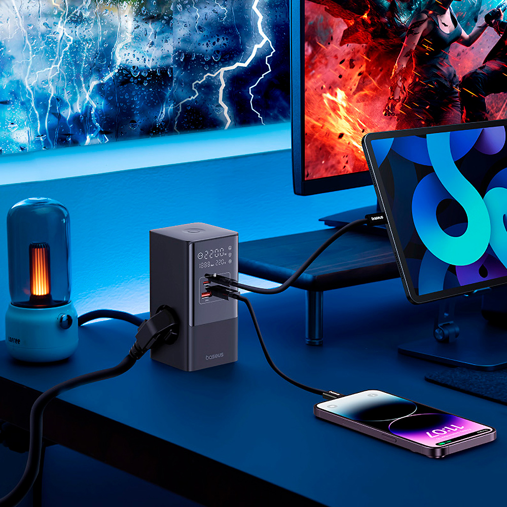 Сетевое зарядное устройство Baseus PowerCombo Tower Powerstrip