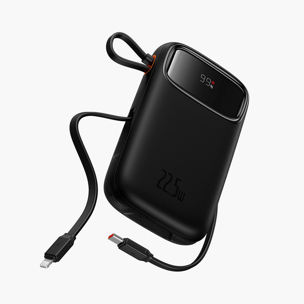 Пауэрбанк Baseus QPow Dual с системой встроенных кабелей DuoPower и поддержкой технологий быстрой зарядки