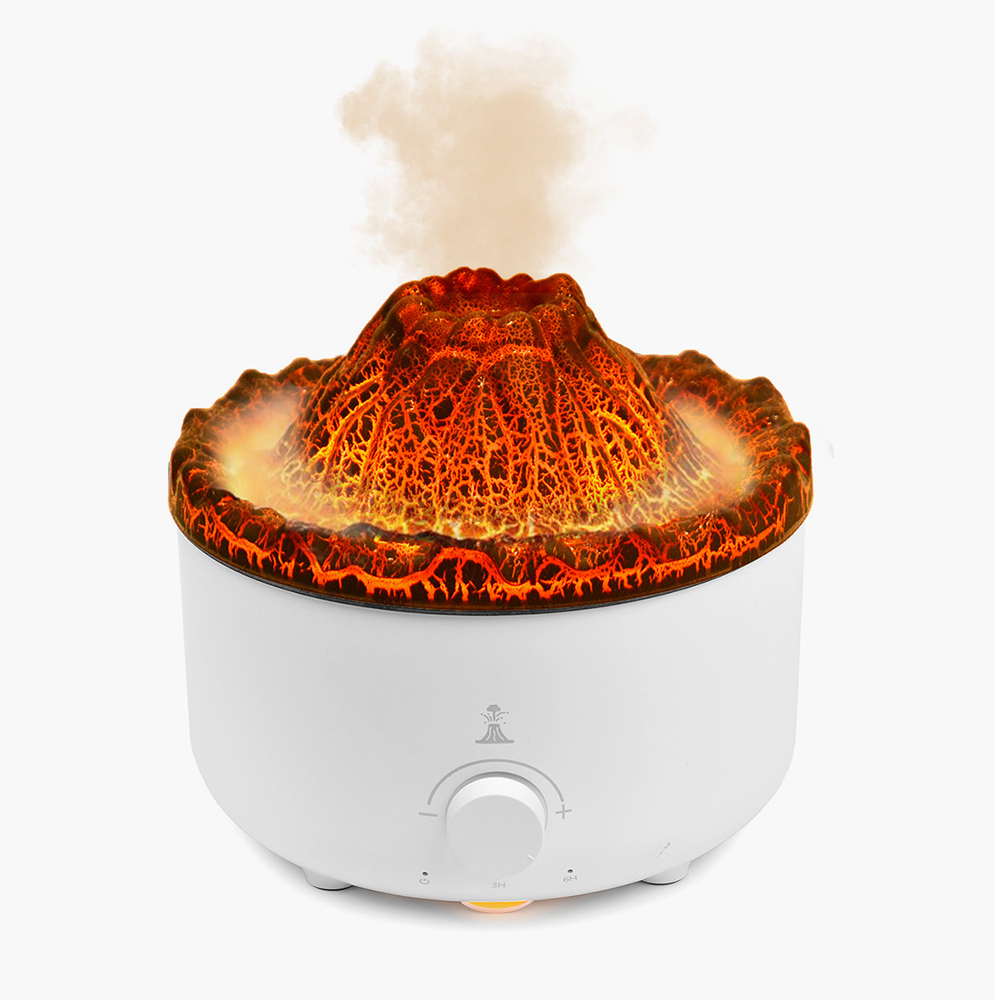 Ароматический диффузор воздуха Volcanic с ультразвуковой мембраной, 2 режимами подсветки и пультом ДУ