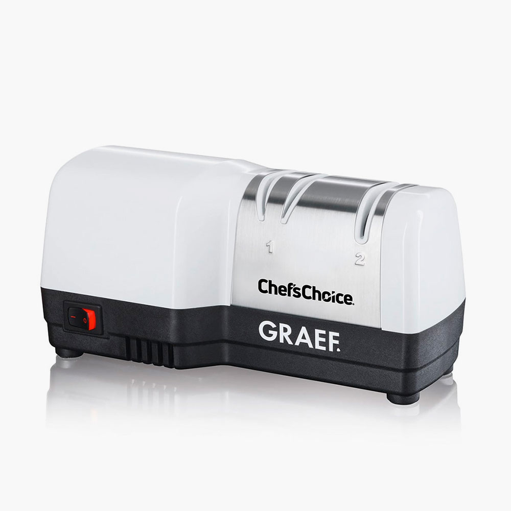 Компактная электроточилка для ножей GRAEF CC 80 с двухфазной системой заточки и алмазными дисками Diamond Edge