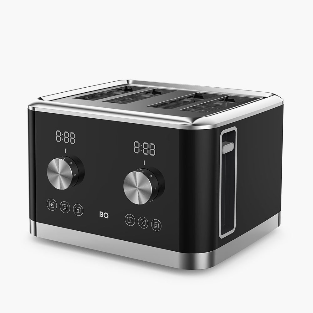 Тостер BQ T4000 с 4 отсеками для тостов, функциями подогрева и разморозки, 7 режимами обжарки и центровкой хлеба BakeControl