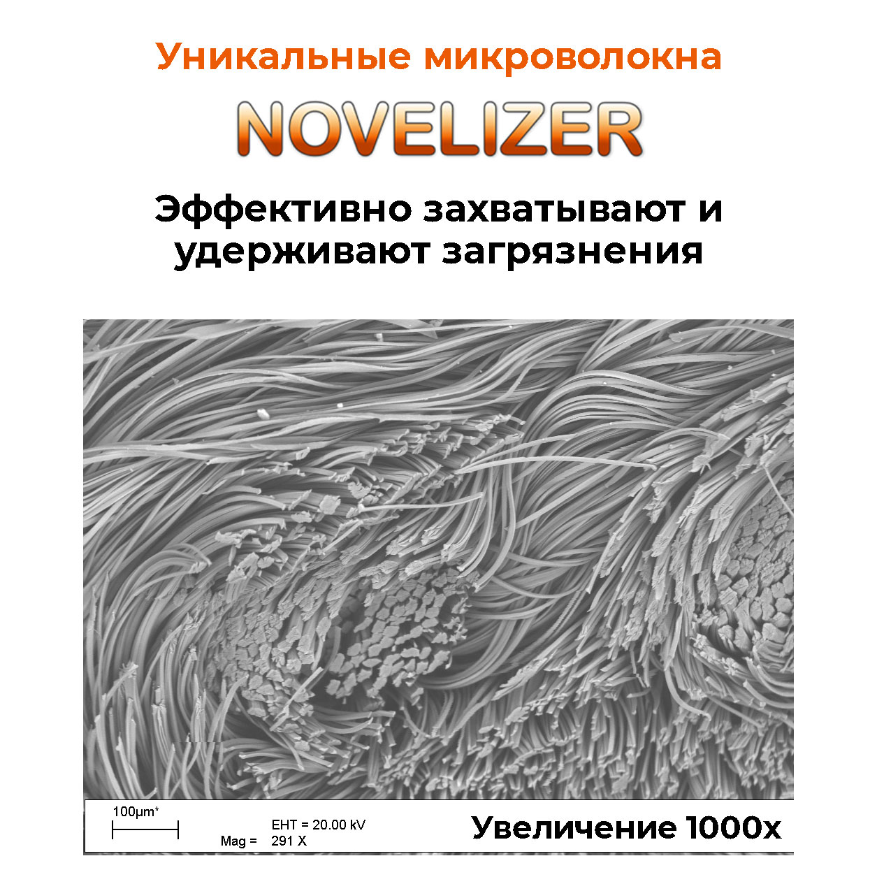 Салфетка-подушка для уборки PixelPillow из японского микроволокна Novelizer для экранов, зеркал, стекол и больших поверхностей