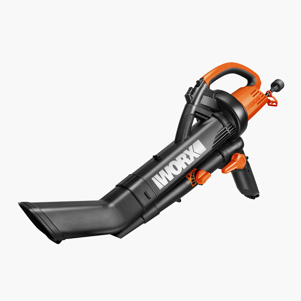 Садовый воздуходув WORX WG505E с технологией ламинарного потока Air Turbine, функцией пылесоса и мешком для мульчи
