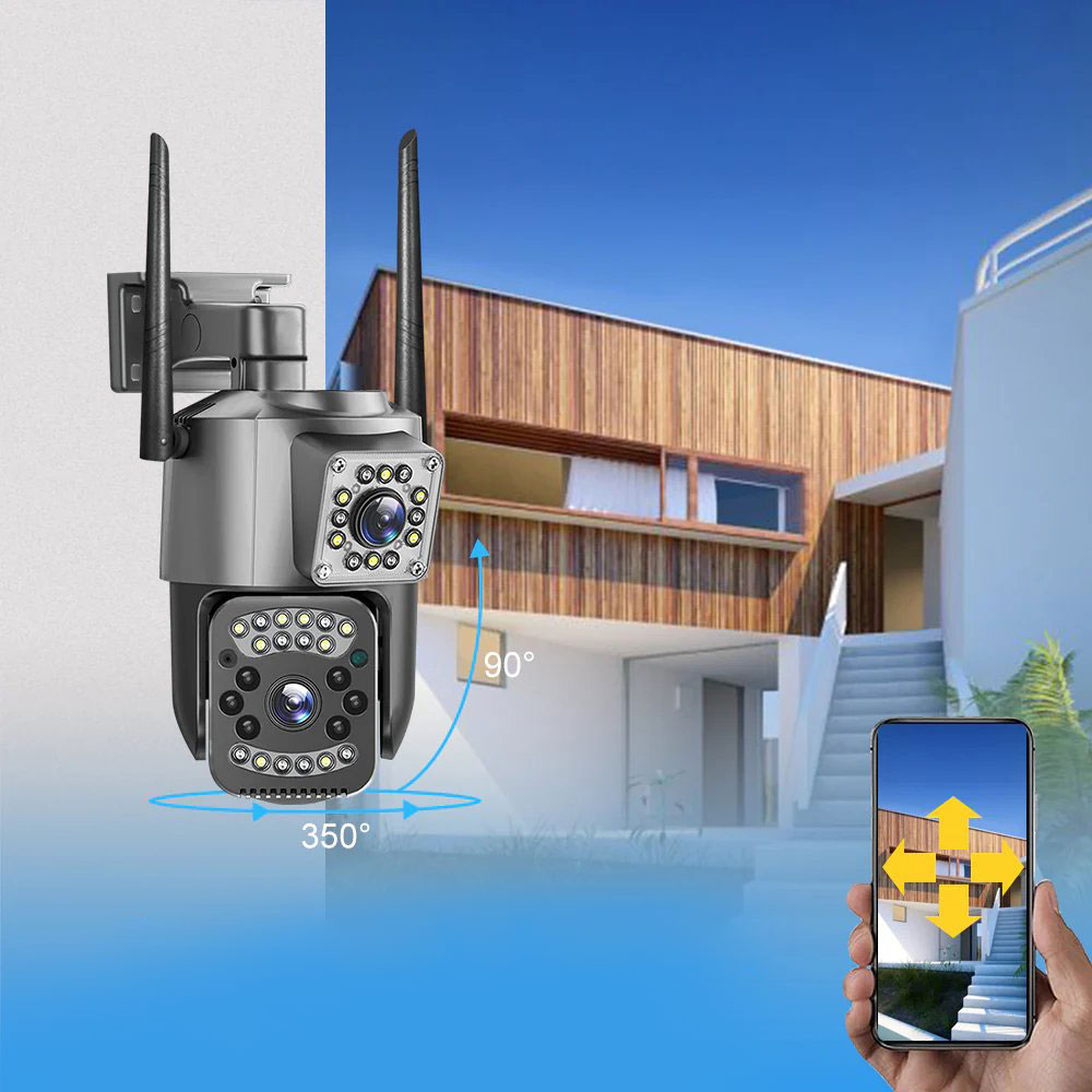 Панорамная Wi-Fi-камера ABT Smart Home с ночным режимом, распознаванием людей, двойной системой подключения и аудиосвязью