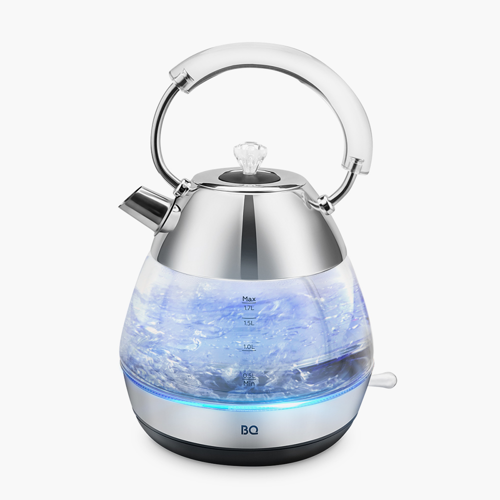 Электрочайник BQ KT1737G с контроллером Strix, колбой из боросиликатного стекла и LED-подсветкой