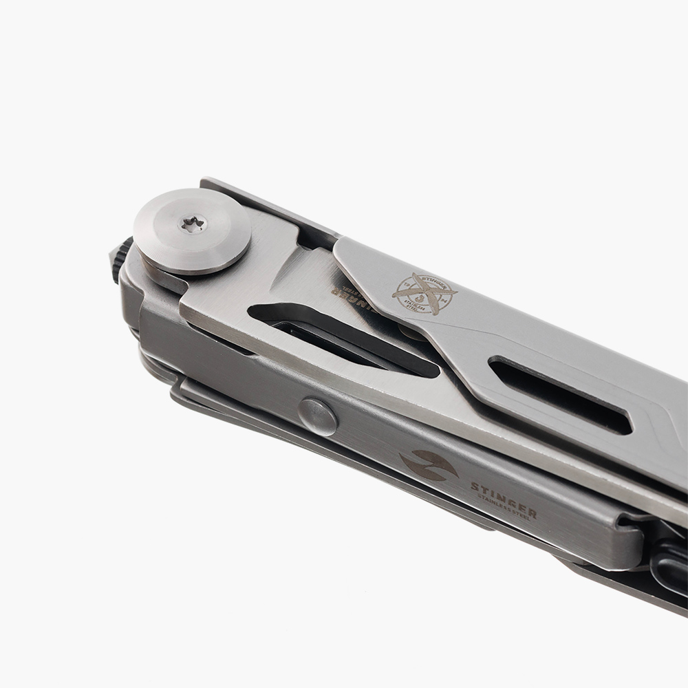 Перочинный нож-мультитул Stinger FK-GHK6B-P03 из нержавеющей стали 440A с ножницами, пилой, открывалкой и замком Liner Lock