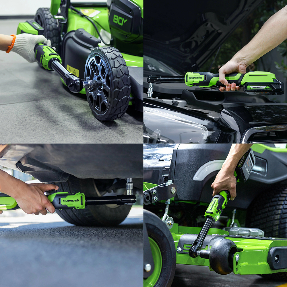 Аккумуляторный гайковерт-трещотка Greenworks GD24RWX с бесщеточным двигателем DigiPRO и бесступенчатой регулировкой мощности