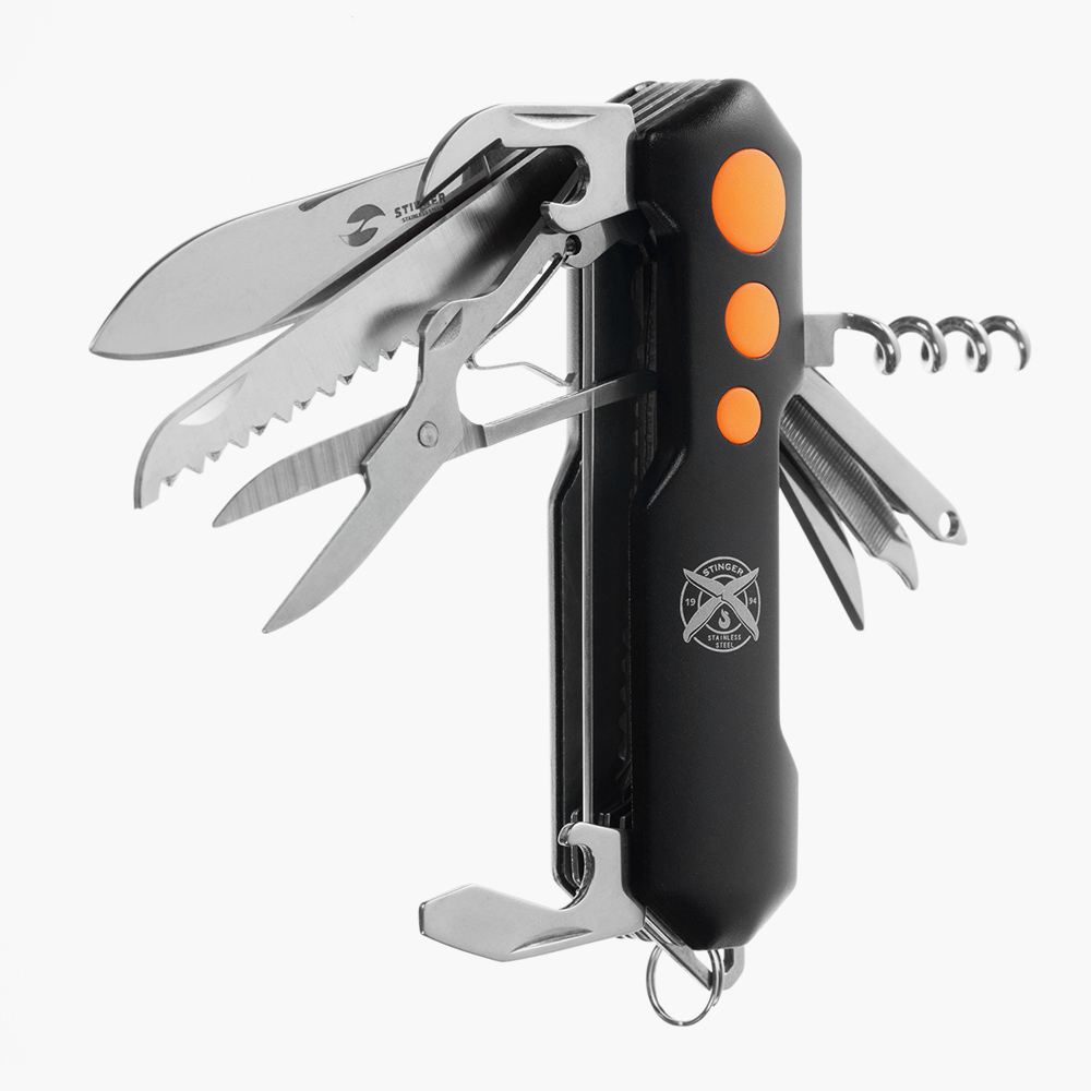 Перочинный нож-мультитул Stinger 15 Mini из нержавеющей стали SS420