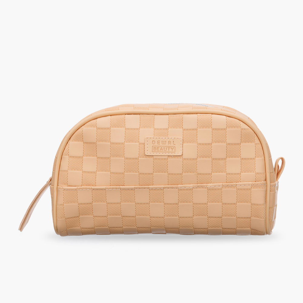 Универсальная косметичка Dewal Beauty Apricot из сверхпрочного нейлона NeoSkin в фирменной расцветке «Шашки»