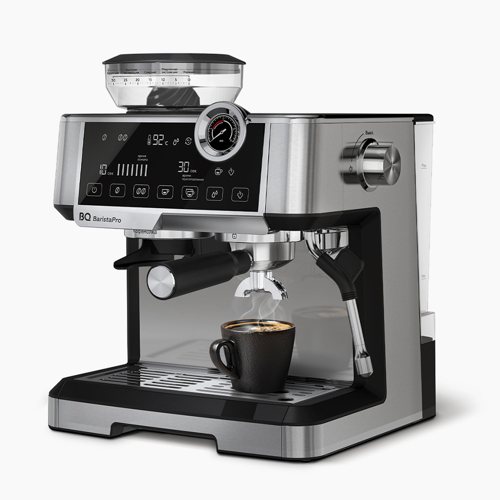 Кофейная станция BQ CM5002 с итальянской помпой ULKA, кофемолкой, рожковой кофеваркой и капучинатором