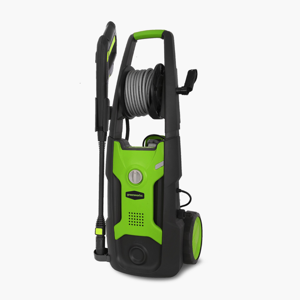 Мойка высокого давления Greenworks G140: технология распыления Jet-140 bar, 4 насадки и система компактного хранения
