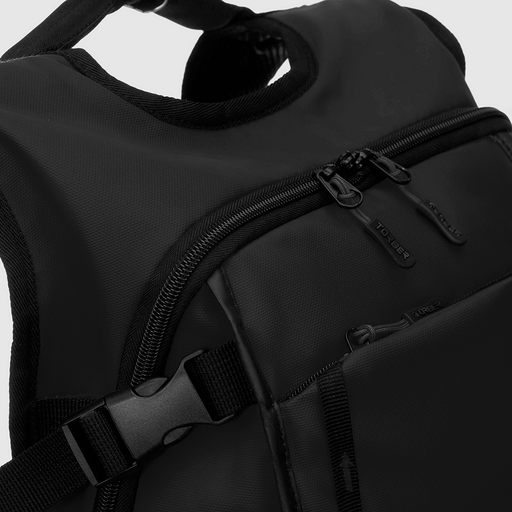 Рюкзак Torber Mobi T1809 из экологичного полимера PolyAir с дышащей спинкой, отделениями для ноутбука и планшета