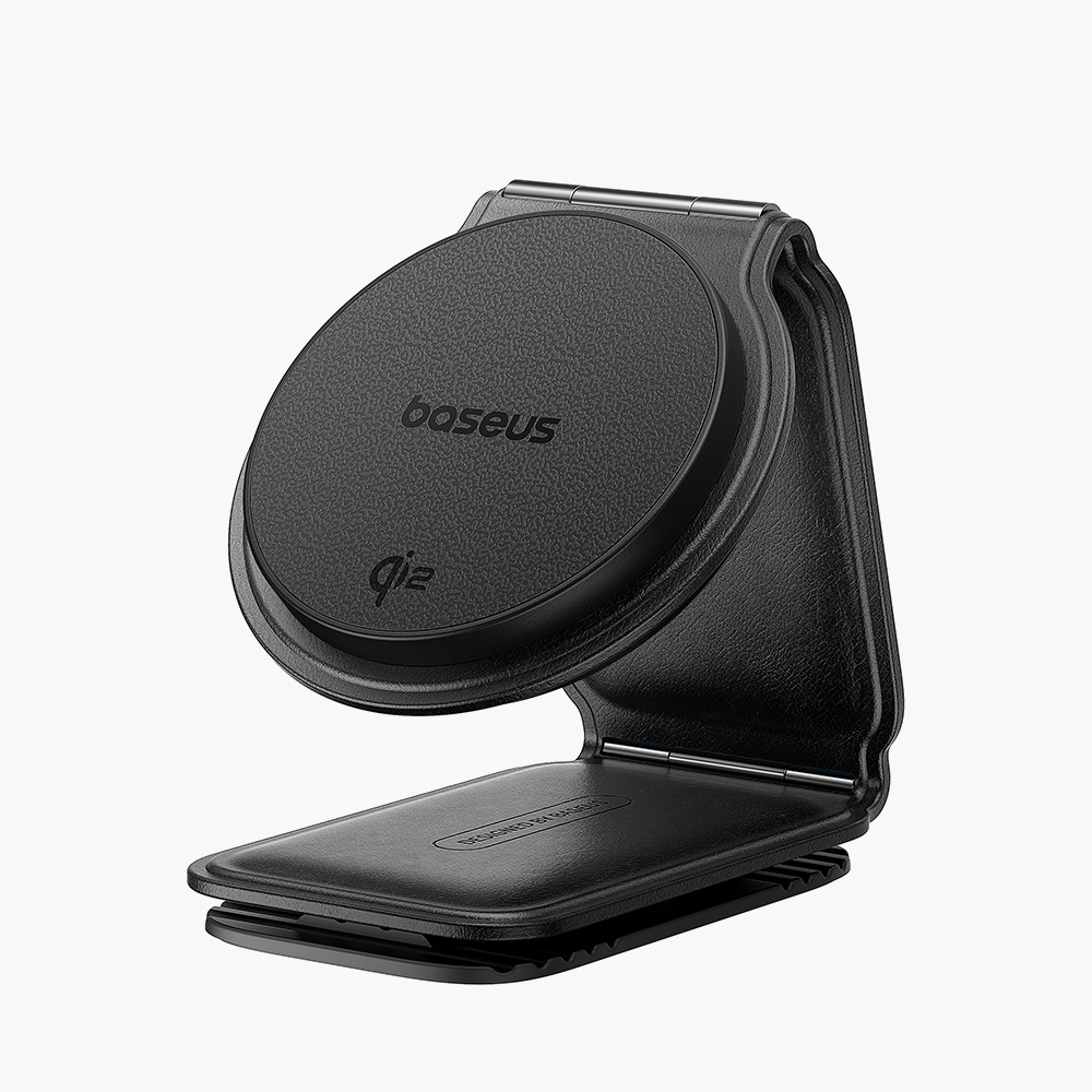 Складной автомобильный держатель для смартфона Baseus PrimeTrip C02 с гибкой конструкцией и беспроводной зарядкой