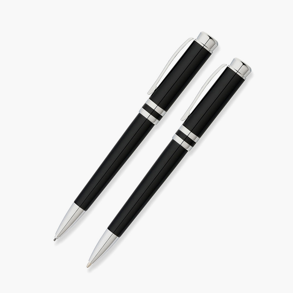 Набор FranklinCovey с шариковой ручкой и карандашом в эксклюзивном дизайне Black & Chrome с пожизненной гарантией