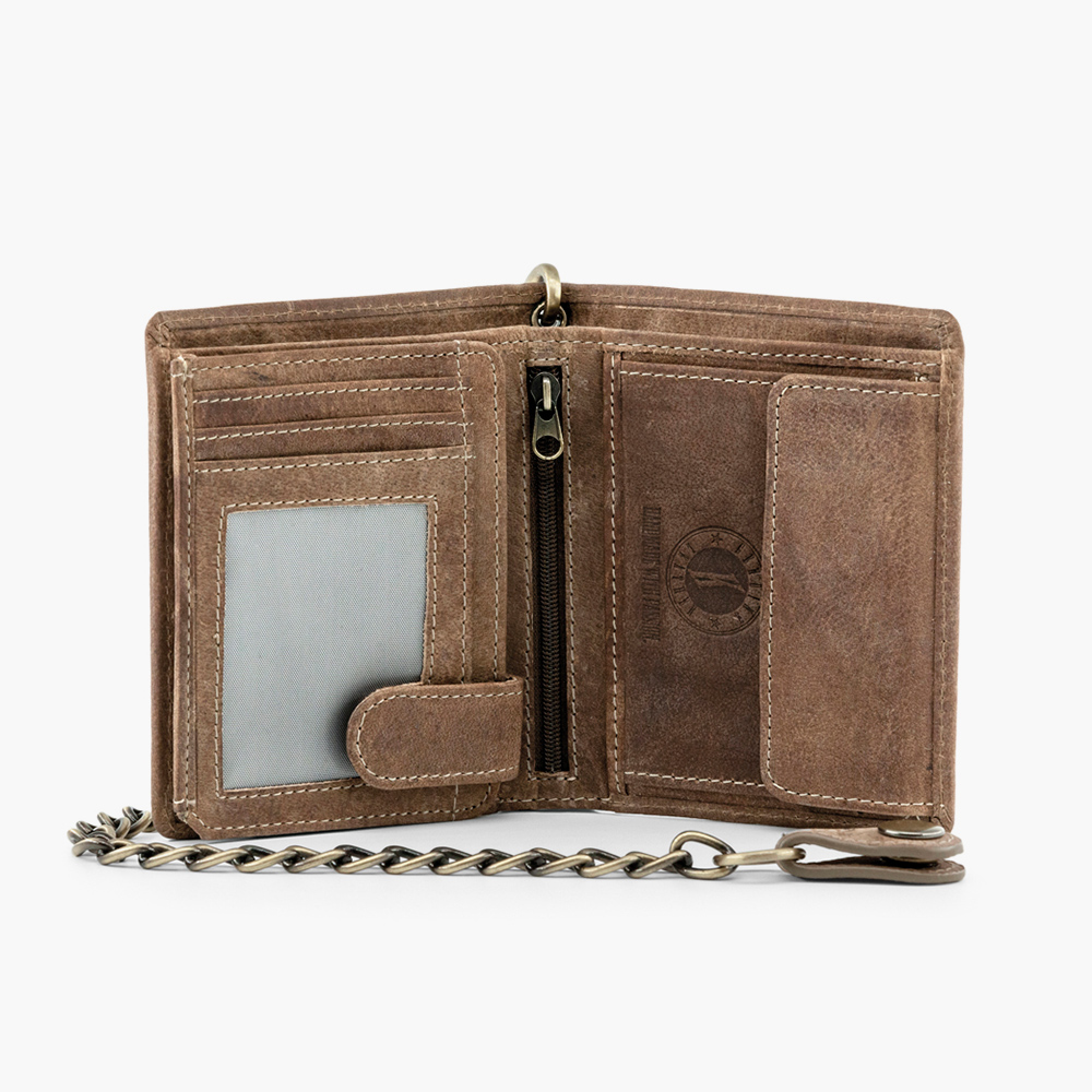 Бумажник ручной работы Klondike 1896 Wayne Eagle из кожи буйвола выделки Horween с цепочкой